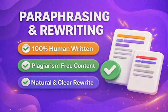 professionally rewrite, paraphrase or reword your document