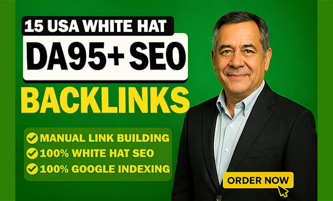 do 15 white hat da95 USA SEO backlinks link building service