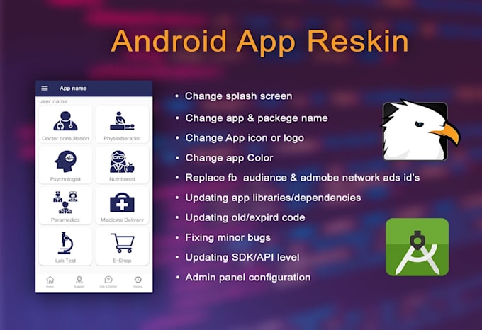 reskin,modify,bug fixed android apps