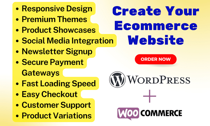 create ecommerce website, wordpress ecommerce website, online store, woocommerce
