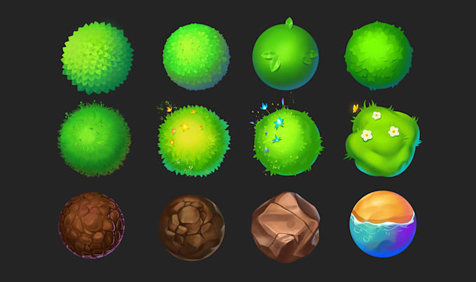 create 2d game art, props, assets, objects, icons, skills