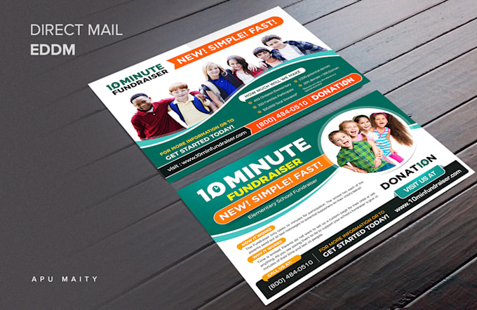 design promotional postcard, direct mail eddm or rack card