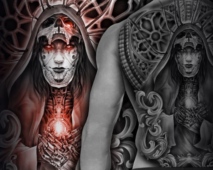 professionally draw your back tattoo design