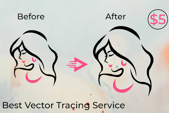 do vector trace your raster image, hand drawing, and logo