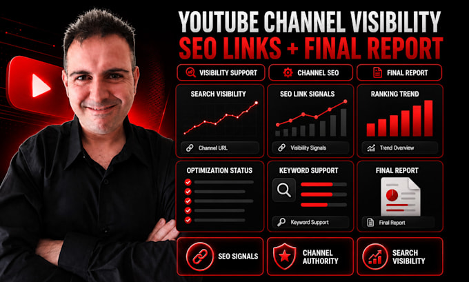 support youtube channel visibility with SEO links and final report