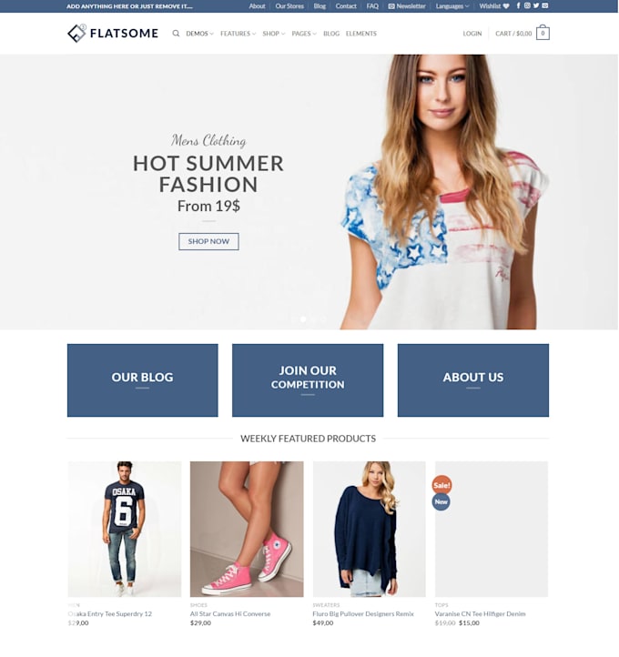 create fully responsive woocommerce clothing store website