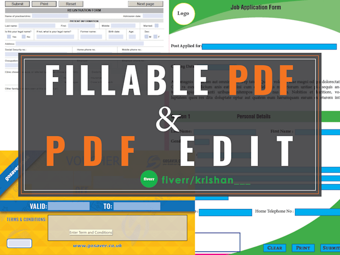 design fillable PDF form or certificate design
