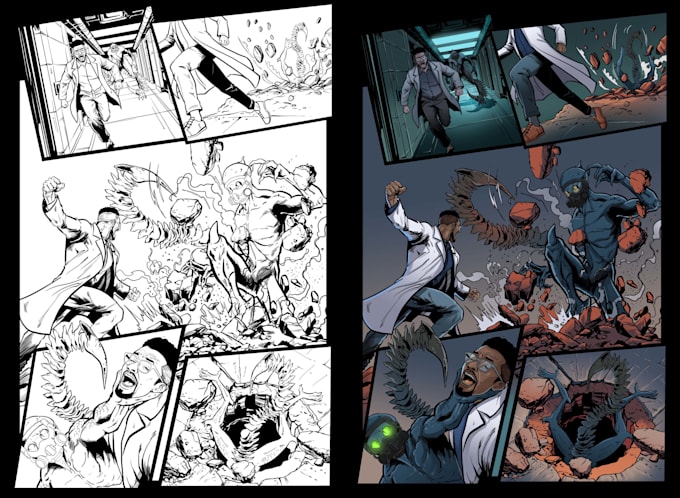 illustrate comic book pages for u