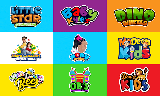 Diseñaré un logo infantil profesional y colorido para