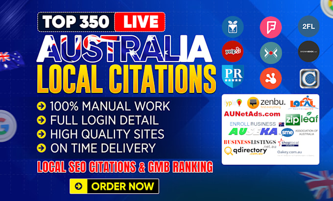 do 350 australia local citations and australian business directories local SEO