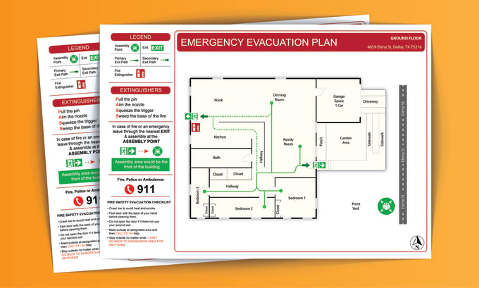 design a fire emergency evacuation plan for your building