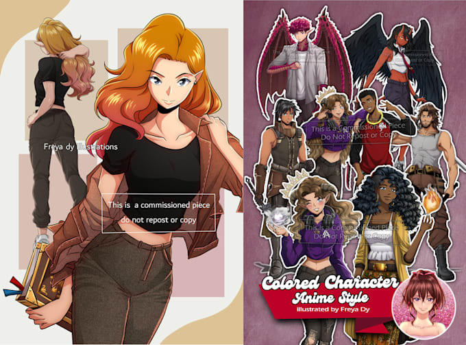 draw colored anime style illustration, anime fan arts