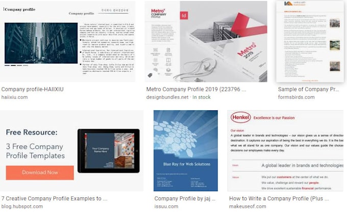create your company profile