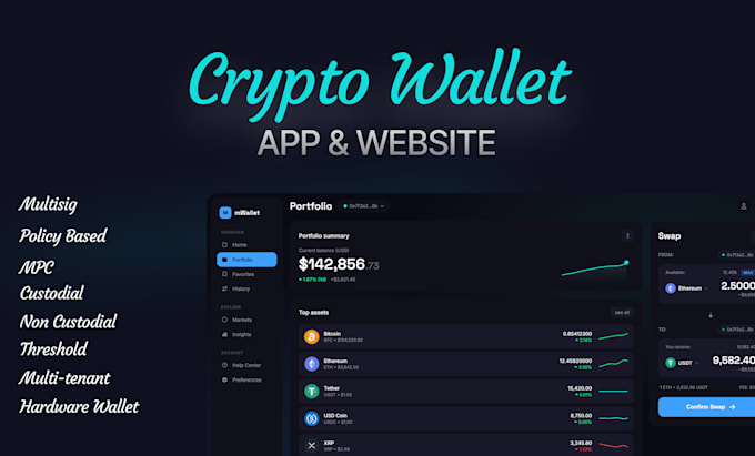 develop a secure crypto wallet app and website like coinbase or trust wallet
