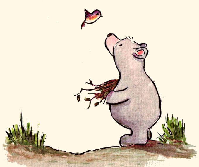 create hand drawn cute character and illustration