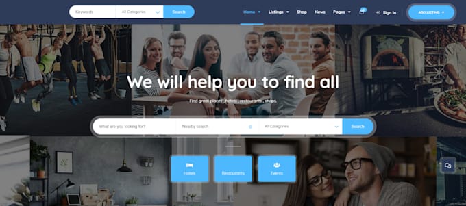 create a professional directory listing website