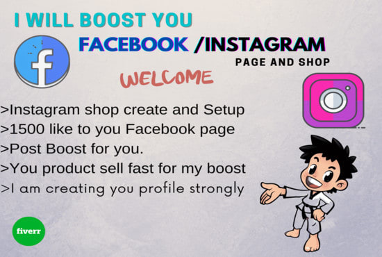 boost your facebook page or instagram post and shop