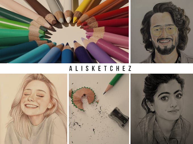 Draw black and color pencil portraits, sketches, realistic drawing and ...