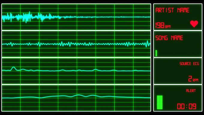 create a heart monitor music or audio visualizer horizontal or vertical