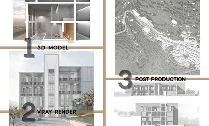 do architectural services model, render, post production