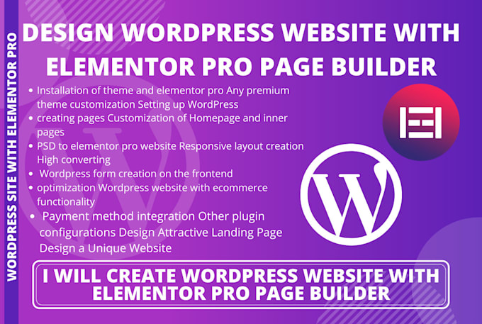 do design or develop wordpress website with elementor pro