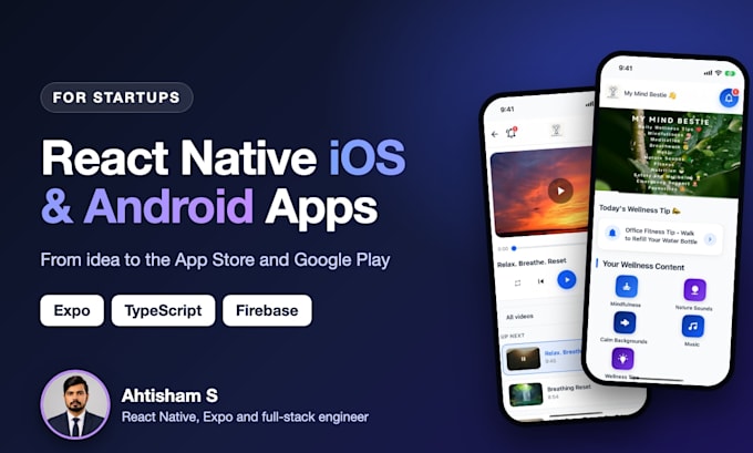 develop react native ios and android mobile apps for startups
