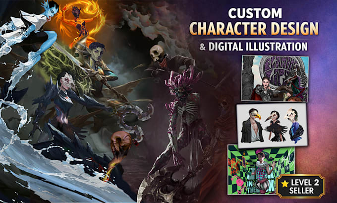 illustrate custom character design and digital illustration