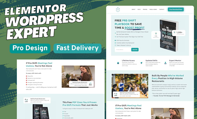 design a professional wordpress website using elementor