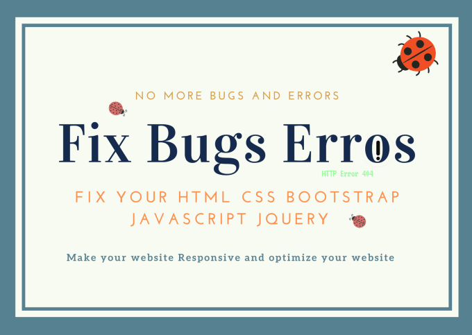 fix bugs errors optimize speed of html css bootstrap javascript jq website