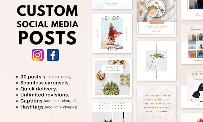 be your instagram content creator for 30 days instagram posts and facebook posts