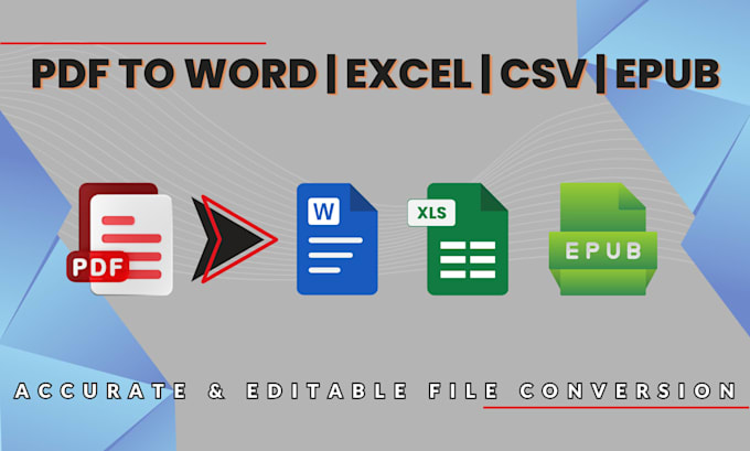 convert PDF to word, excel, CSV, and epub accurately