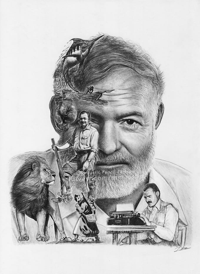 draw unique stylish pencil portrait