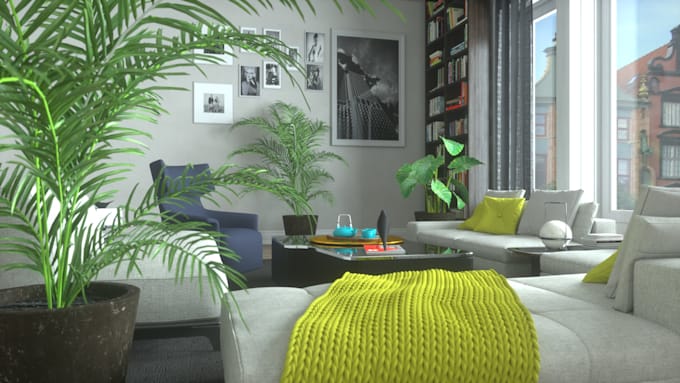 make 3d interior design in cinema 4d with octane render