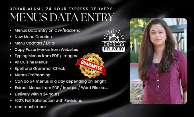 do fast and accurate restaurant menu data entry within 24 hours