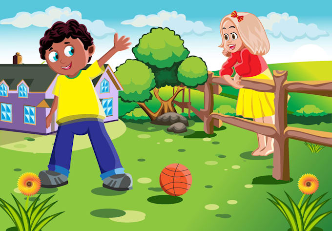 draw children story book illustration