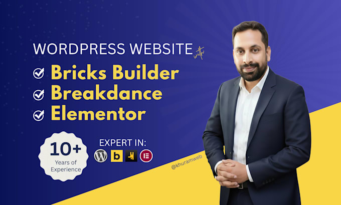 build or redesign your wordpress website using bricks, breakdance, or elementor