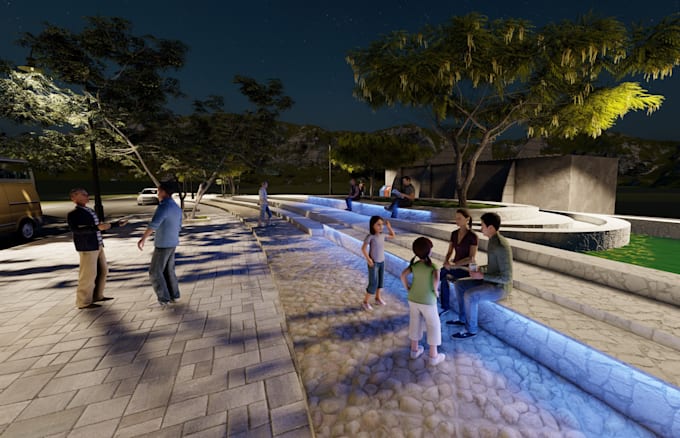 design your landscape or outdoor environment, 3d modeling, image rendering