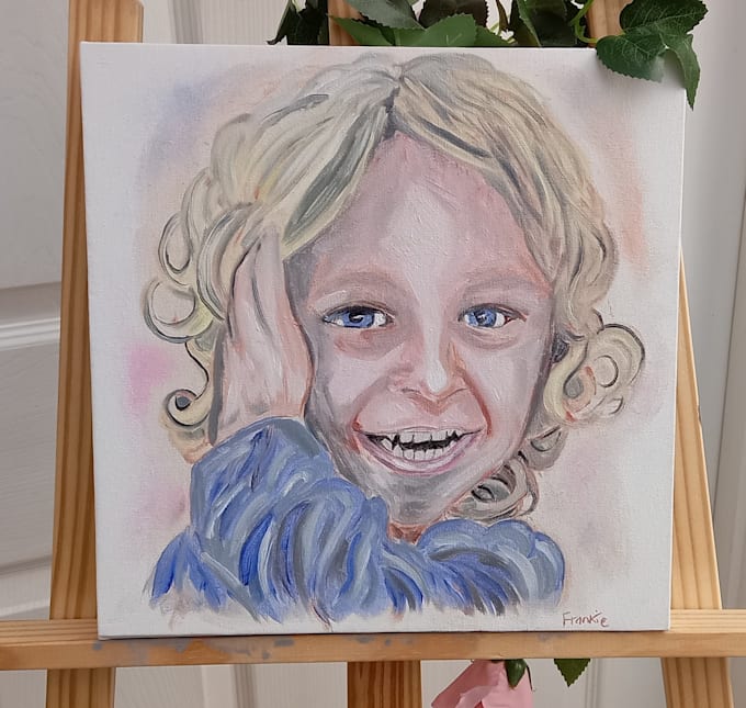 create a portrait painting, using oil or watercolour paints