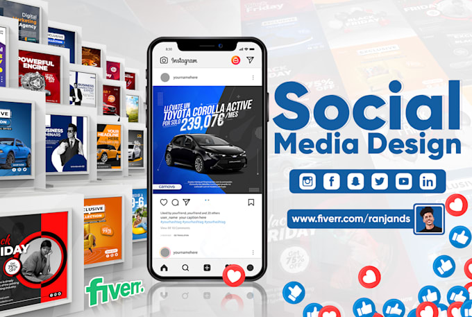 do professional social media post design, banner, ads