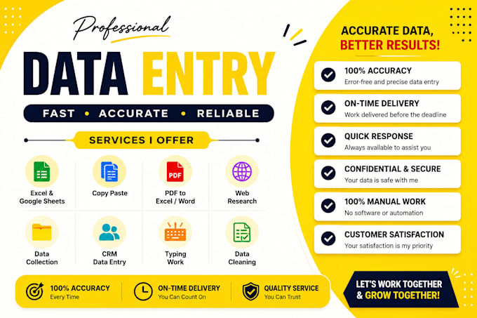 do perfect data entry, typing and copy paste jobs