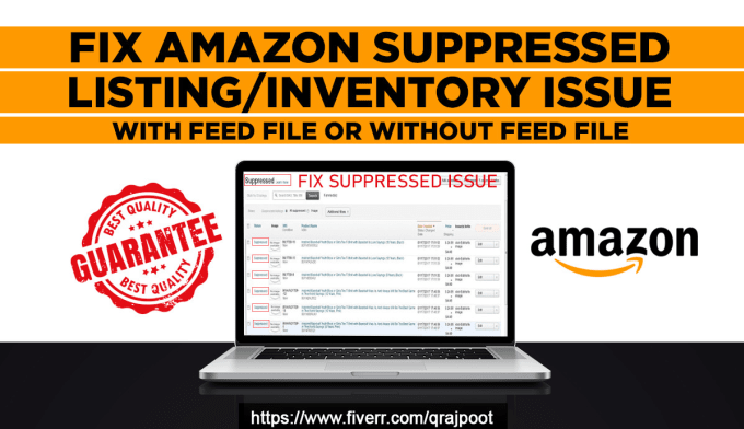 Hire a freelancer to fix amazon suppressed listing inventory with feed file or without feed file