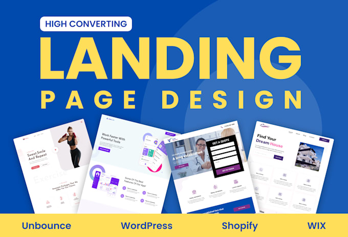 design landing page with wordpress, unbounce, wix, instapage
