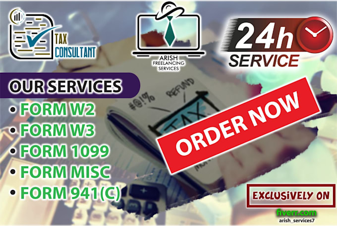 I will prepare form w2 w3 1099 misc form 941 940