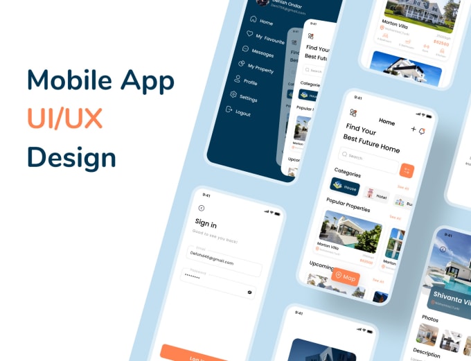 I will create mobile app design and mobile app ui ux design
