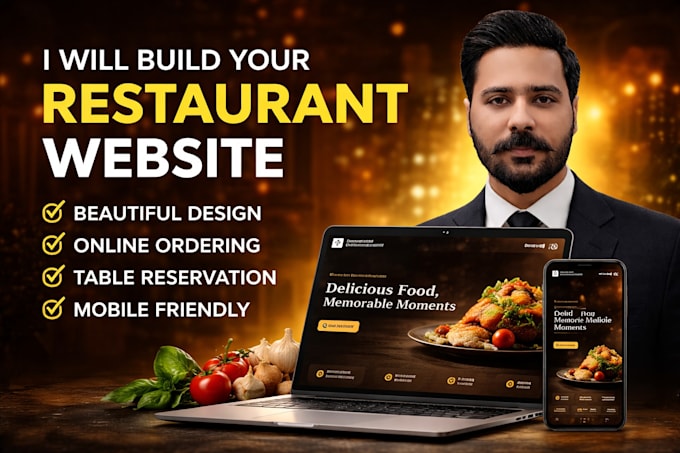 create restaurant booking catering food delivery website