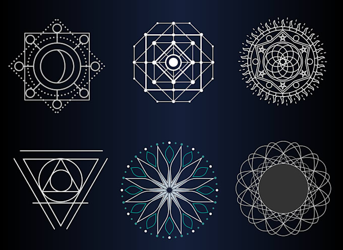 design sacred geometry, mystical and mandala logo