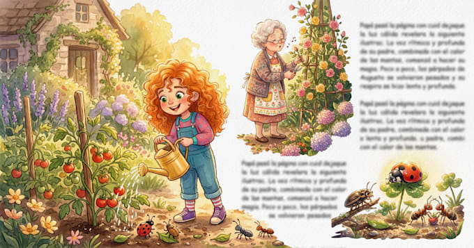illustrate a premium children story book, human art