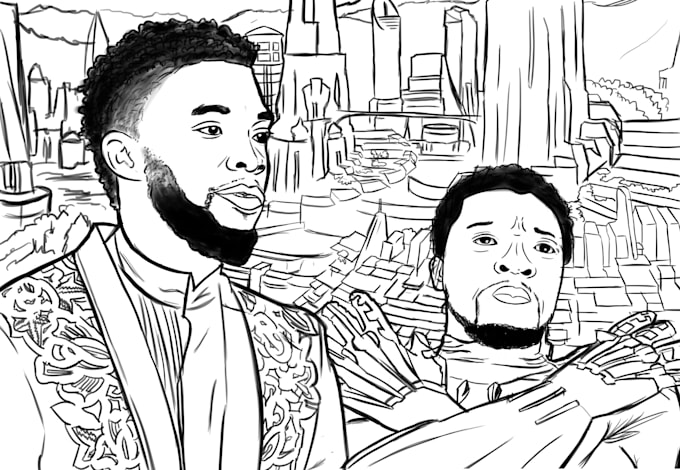 Draw black and white line art your photo by Azmifadhilan | Fiverr