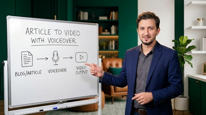 convert article, blog post or script to video with voiceover