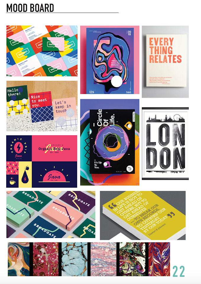 create mood boards and colour palettes for your business ideas